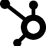 A plain black square with a subtle touch, where the hidden elegance of the HubSpot logo whispers just beneath the surface.
